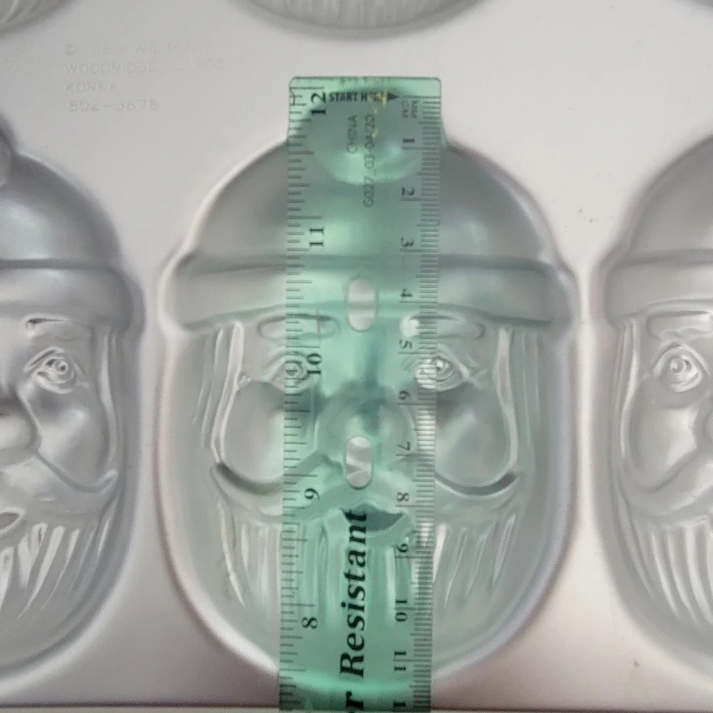 Vtg 1983 Wilton Mini Santa Claus Cake Pan 6 Molds 502-3878 Aluminum Muffin Jello